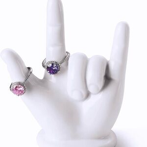 Elegant Pink and Purple Gemstone Rings